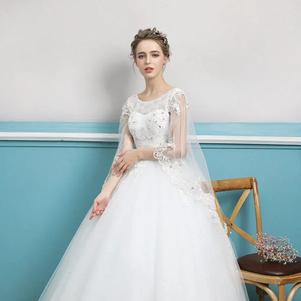 wedding dress with cape 0693-12