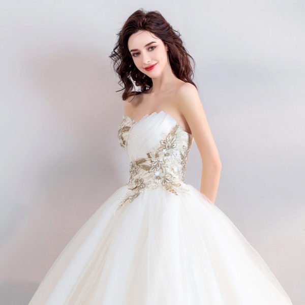 ball gown wedding dress strapless 762-05