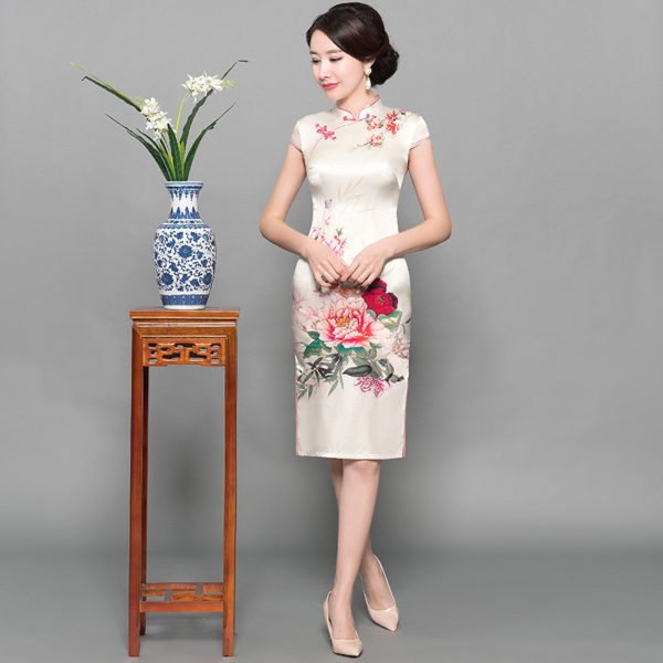 chinese dress knee length 746-07