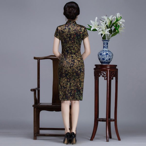 qipao dress real silk 743-07