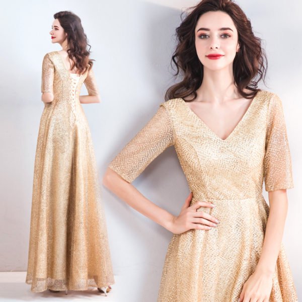 gold evening gown 787-03