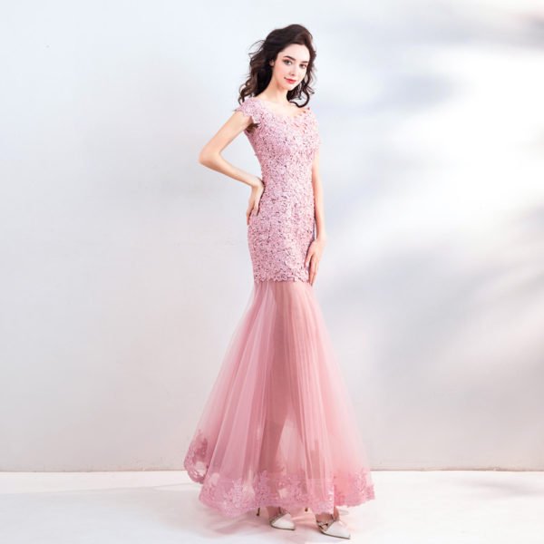 pink mermaid prom dress 773-04