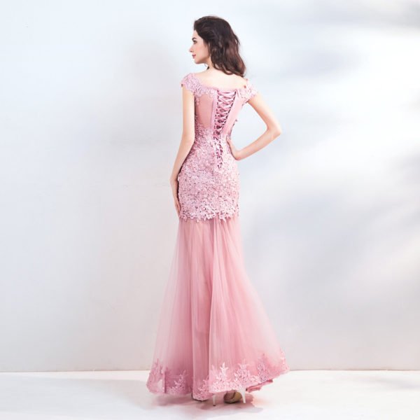 pink mermaid prom dress 773-07