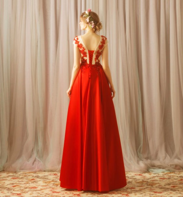 red lace prom dress 769-06