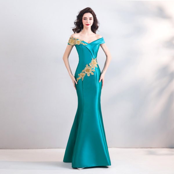 Turquoise formal dress 0803-03
