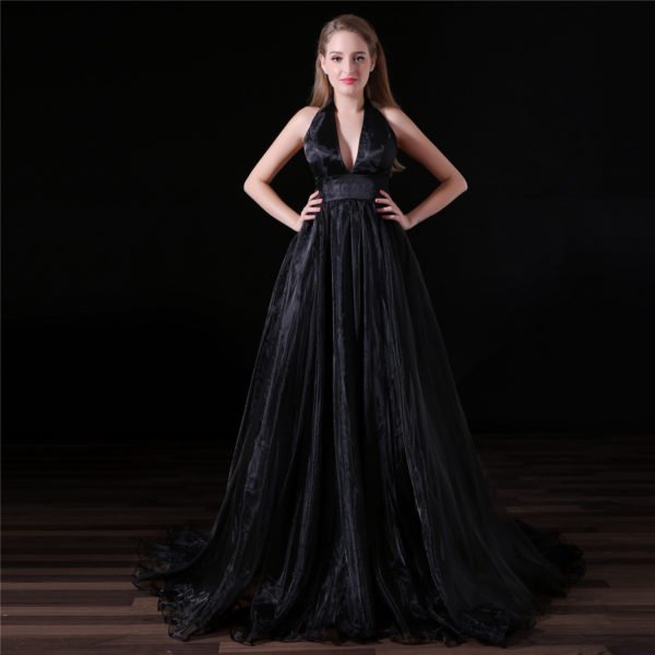 black prom dress with train-0842-03