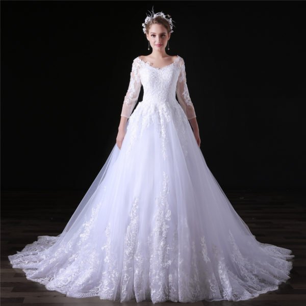 lace wedding dress plus size-0852-03