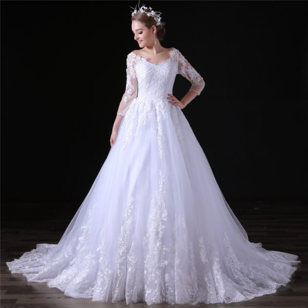 lace wedding dress plus size-0852-04