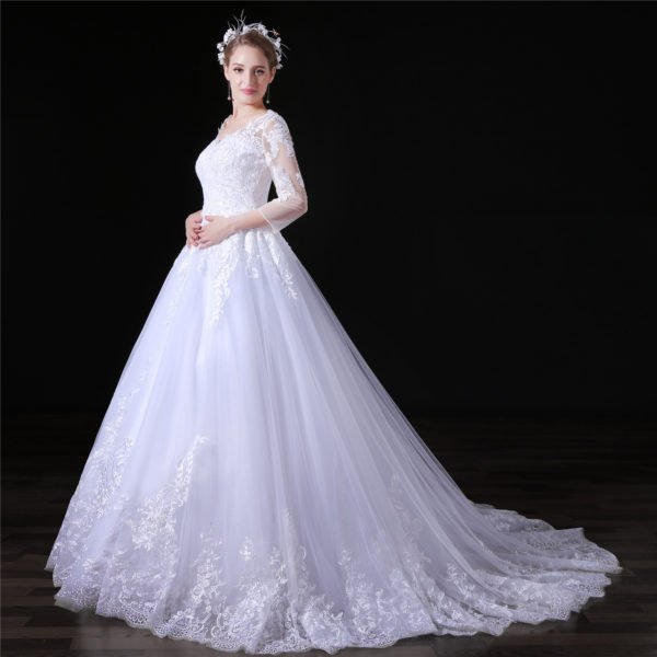 lace wedding dress plus size-0852-05