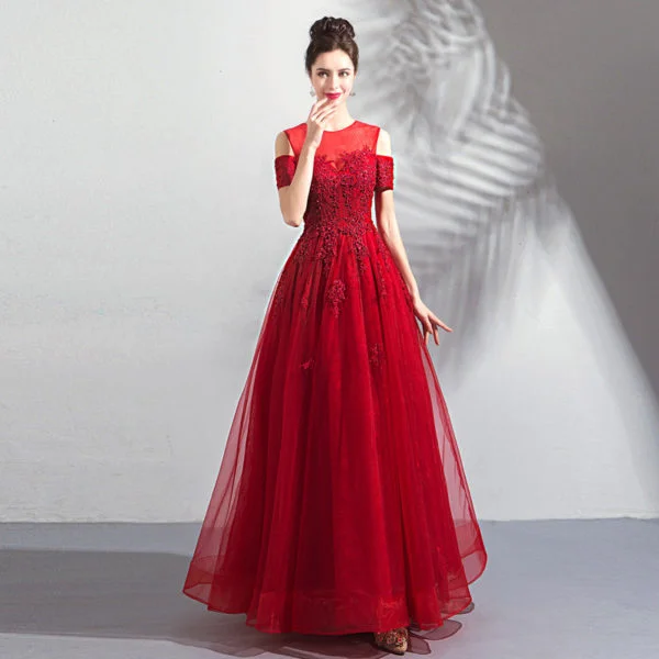 long red evening dress 0805-05