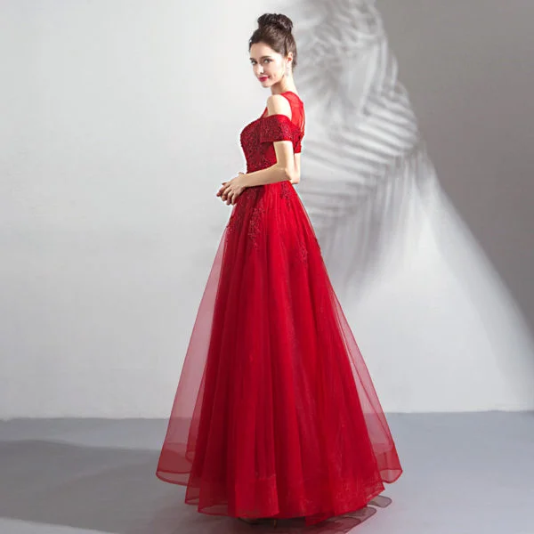 long red evening dress 0805-06