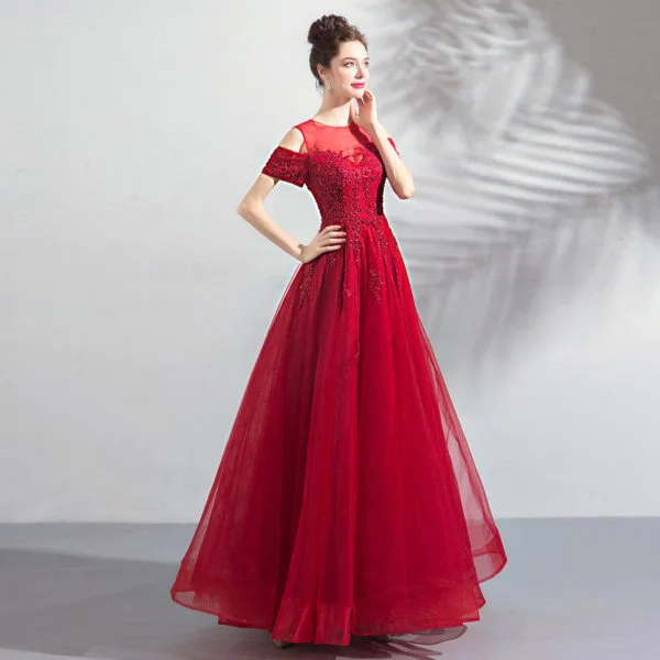 long red evening dress 0805-07