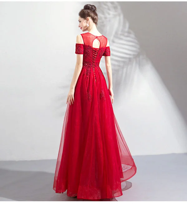 long red evening dress 0805-08