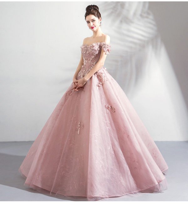 pink ball gown prom dress-0820-06