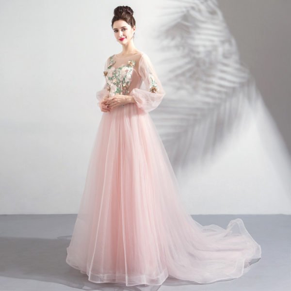pink prom dress long-0819-03