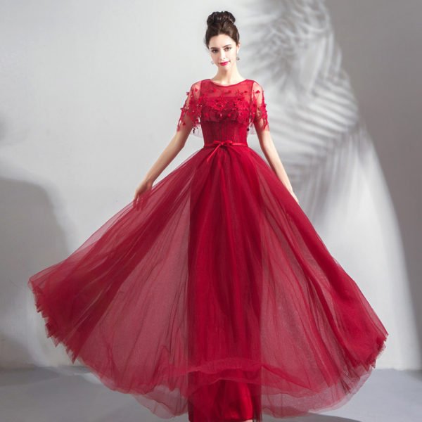 red formal dress long 0800-06
