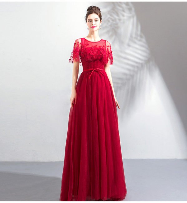 red formal dress long 0800-10