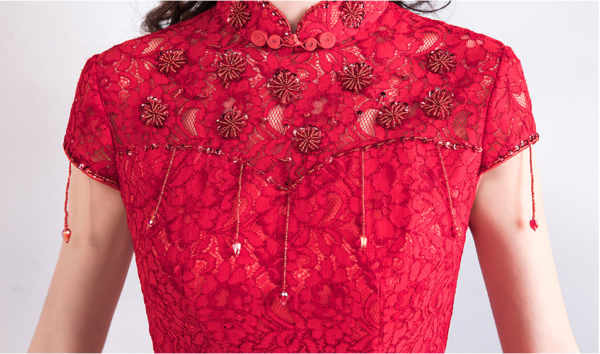 red lace formal dress 0802-01