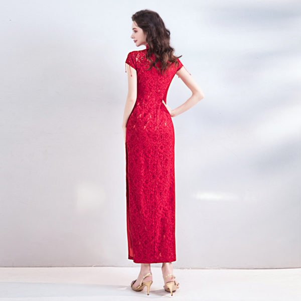 red lace formal dress 0802-02