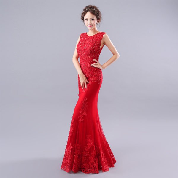 red long evening dress-0858-01