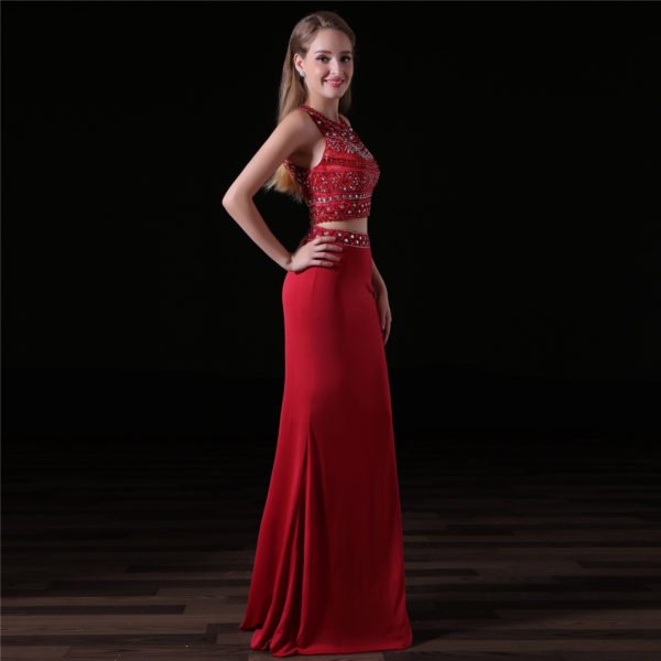 red two piece prom dress-0827-04