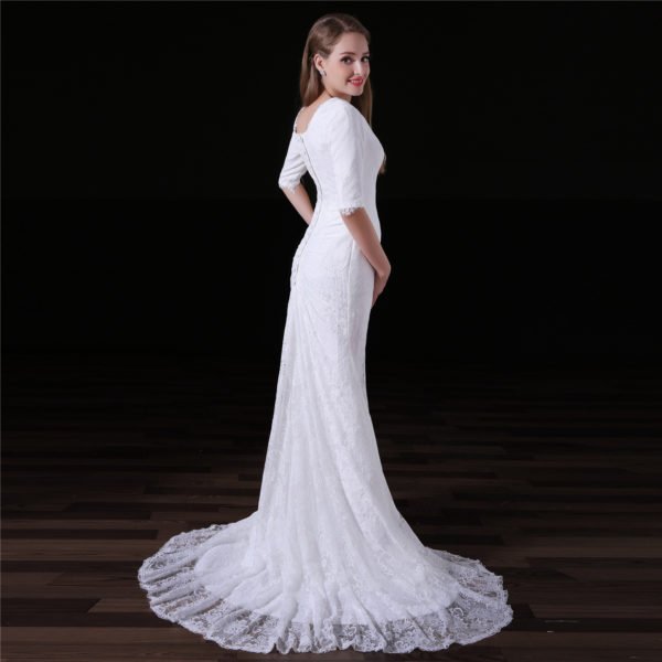 simple mermaid wedding dress-0831-02