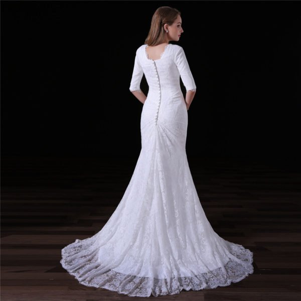 simple mermaid wedding dress-0831-03