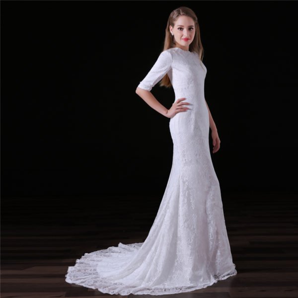 simple mermaid wedding dress-0831-04