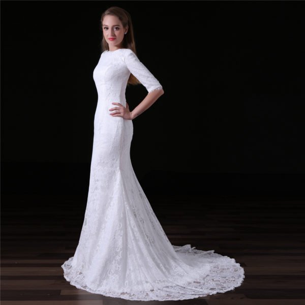 simple mermaid wedding dress-0831-05