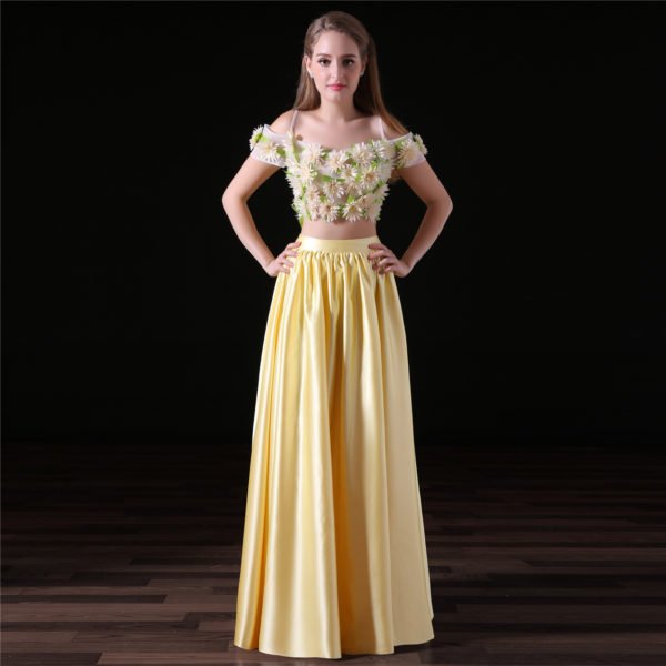 yellow two piece prom dress-0826-01