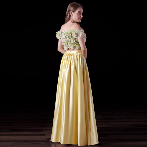 yellow two piece prom dress-0826-05