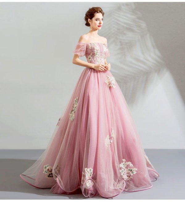 long pink prom dress-0895-05