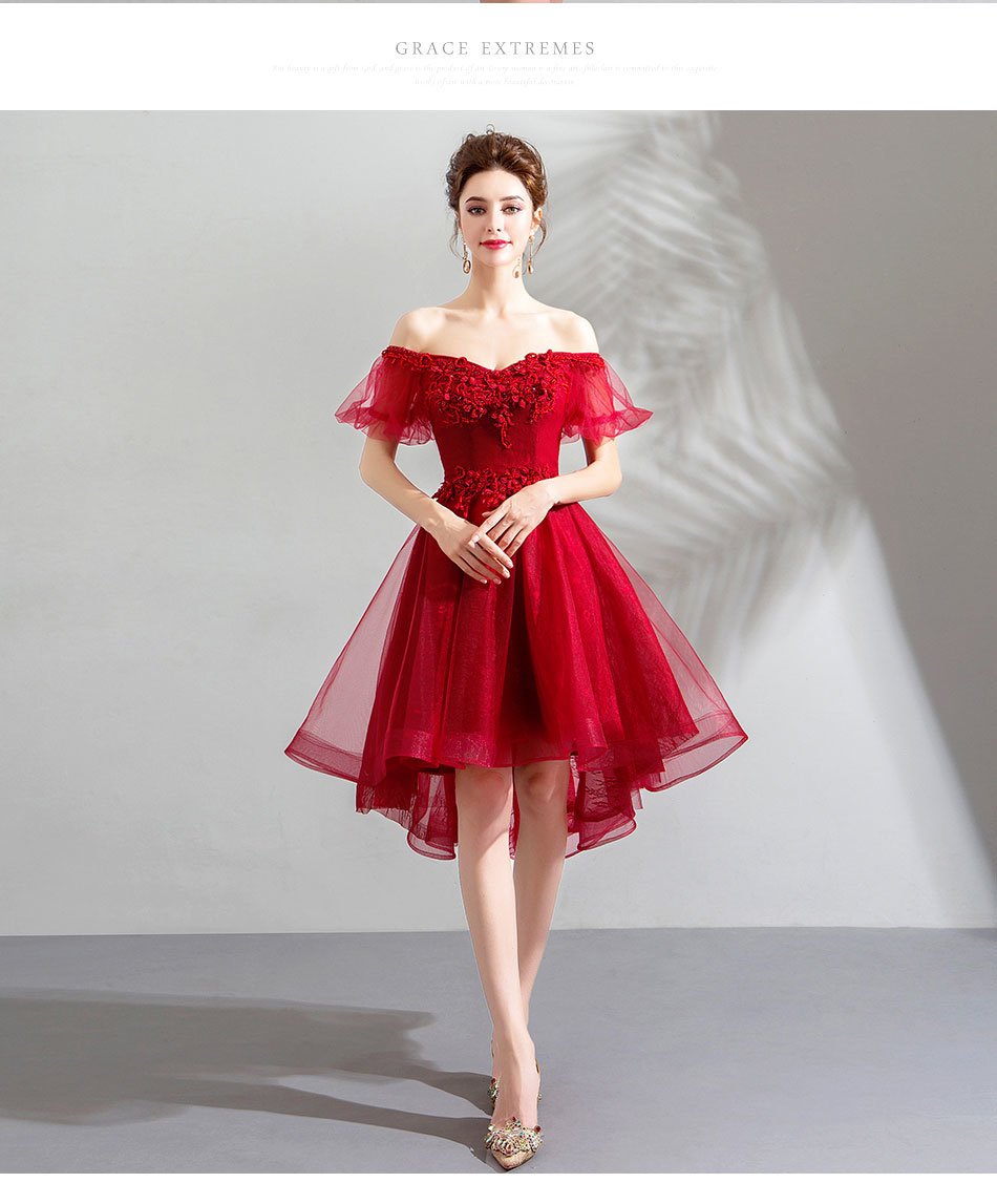 Short Red Prom Dress Off The Shoulder 