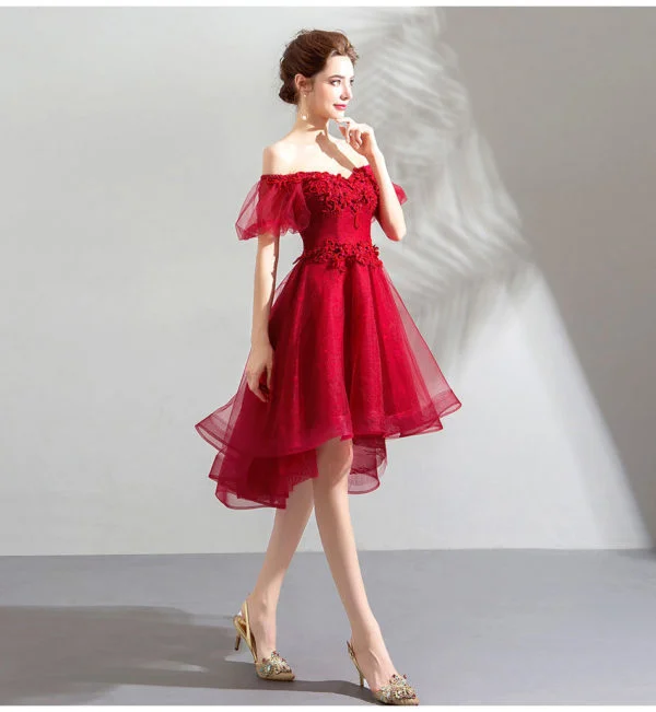 short red prom dress 0903-06