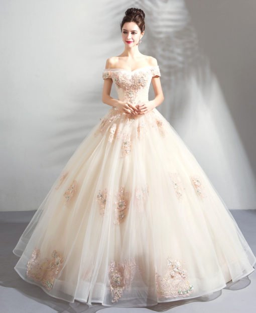 white-and-champagne-wedding-dress-ball-gown-princess