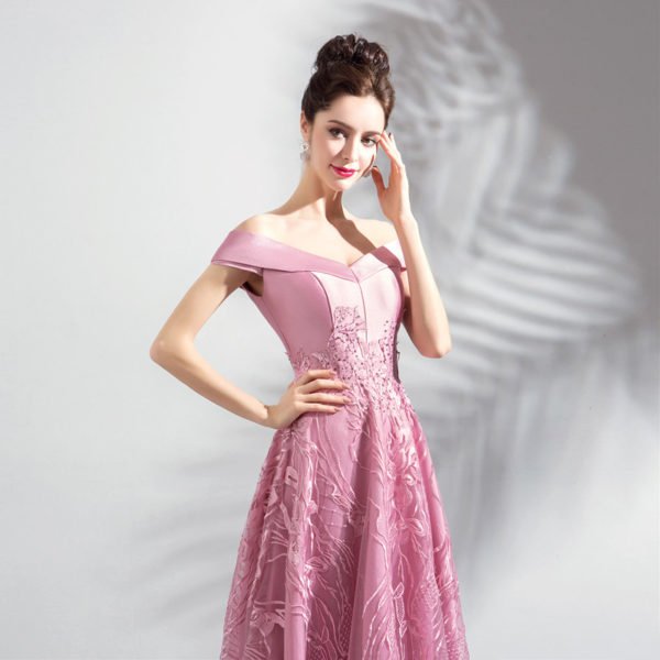 pink long prom dress 0908-04