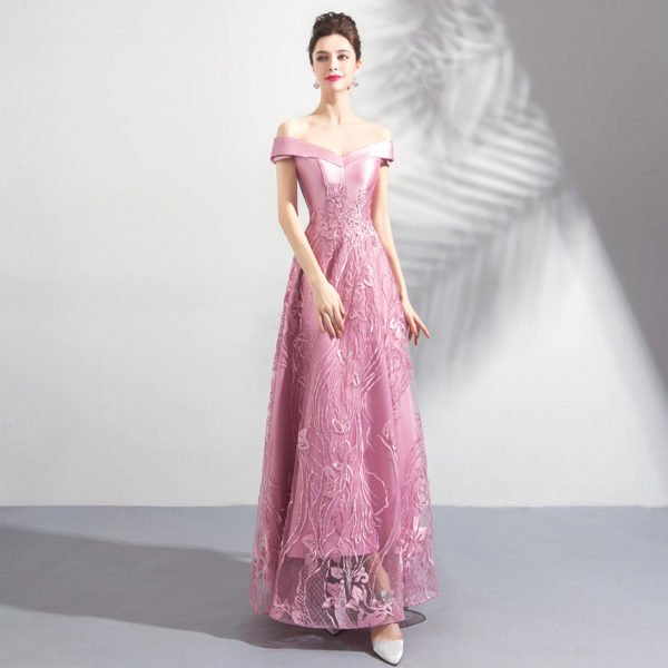 pink long prom dress 0908-06