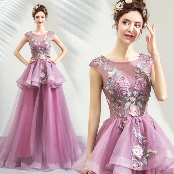 purple prom dress a line-0938-04