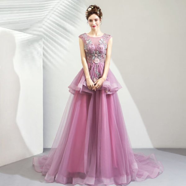 purple prom dress a line-0938-05
