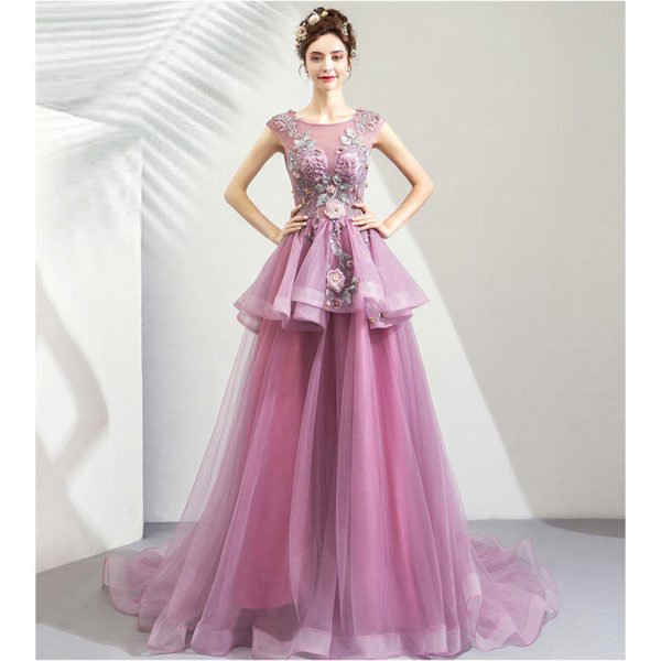 purple prom dress a line-0938-06
