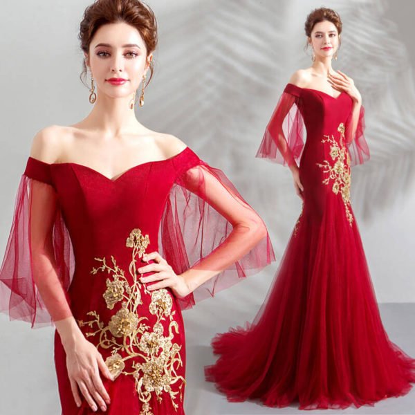 red mermaid dress-945-03