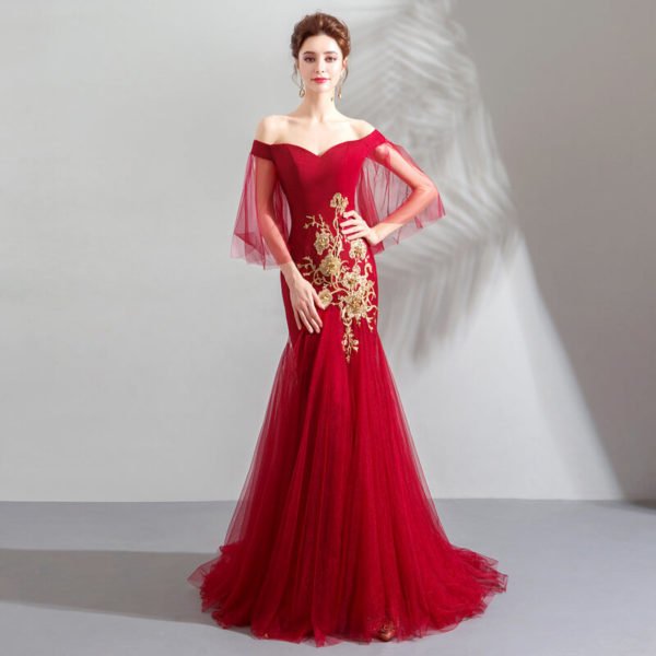 red mermaid dress-945-06