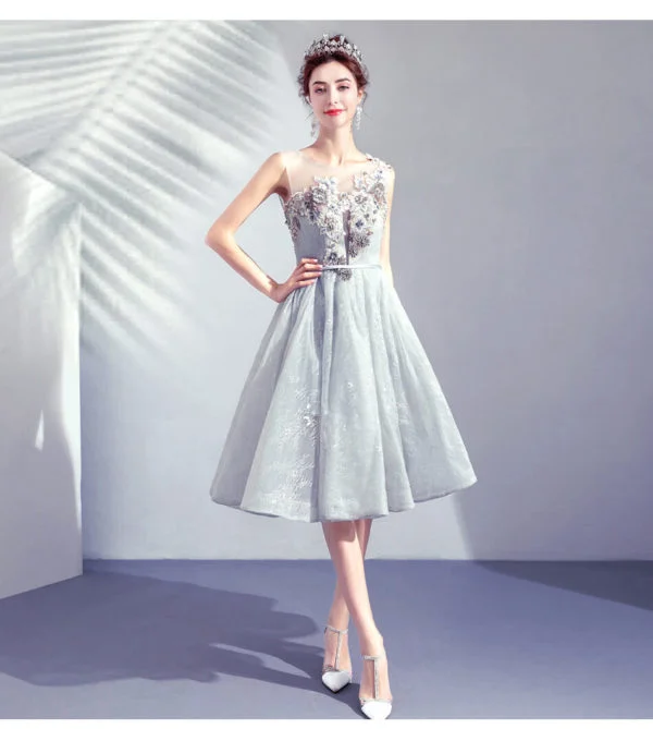 silver cocktail dress 961-09