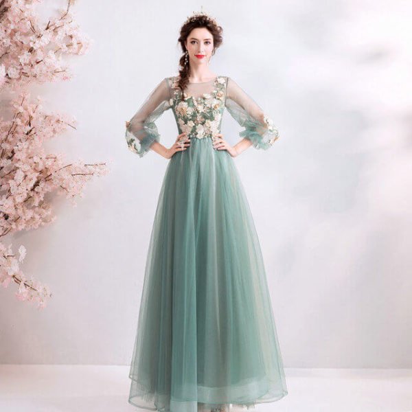 long sleeve prom dress cheap 969-09