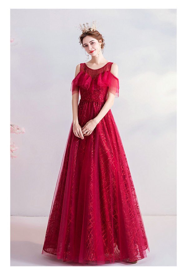 dark red prom dress 989-08