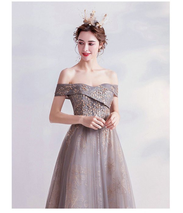 grey formal gown 987-05