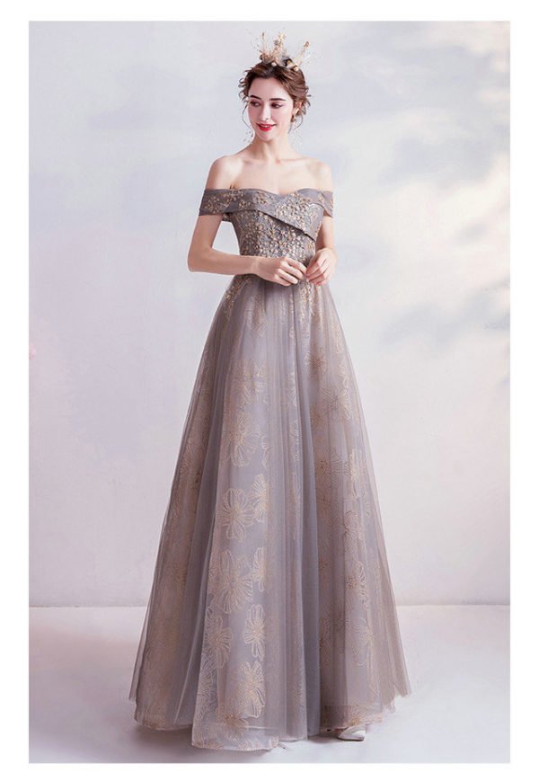 grey formal gown 987-07