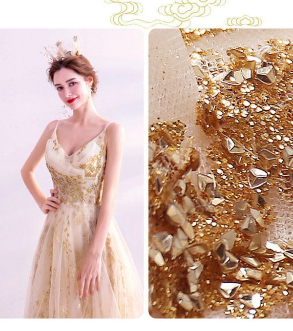 gold formal dress 1019-002