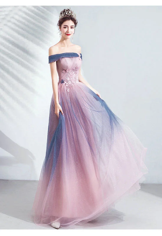 pink and blue prom dress 1018-005