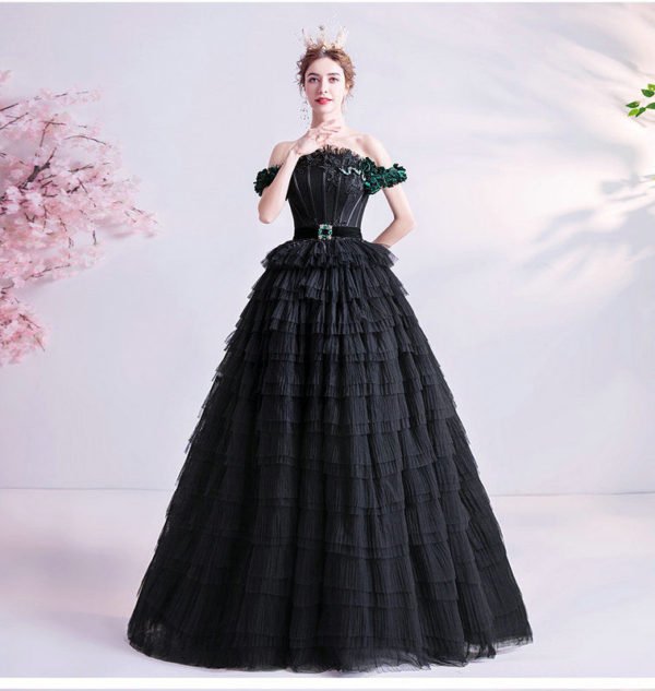 black ball gown 1027-006